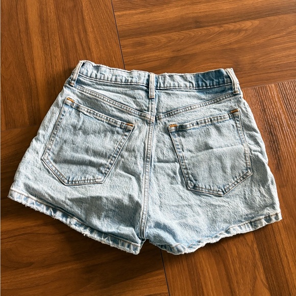 Abercrombie & Fitch Blue Mom Shorts High-Waisted Curve Love - Picture 2 of 4